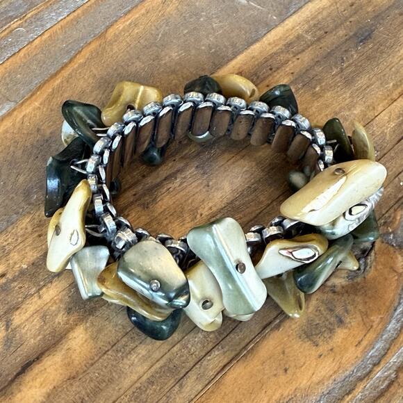 Japan Mixed Color Shell Bead Cha-Cha Expansion Bracelet - READ - Picture 7 of 7